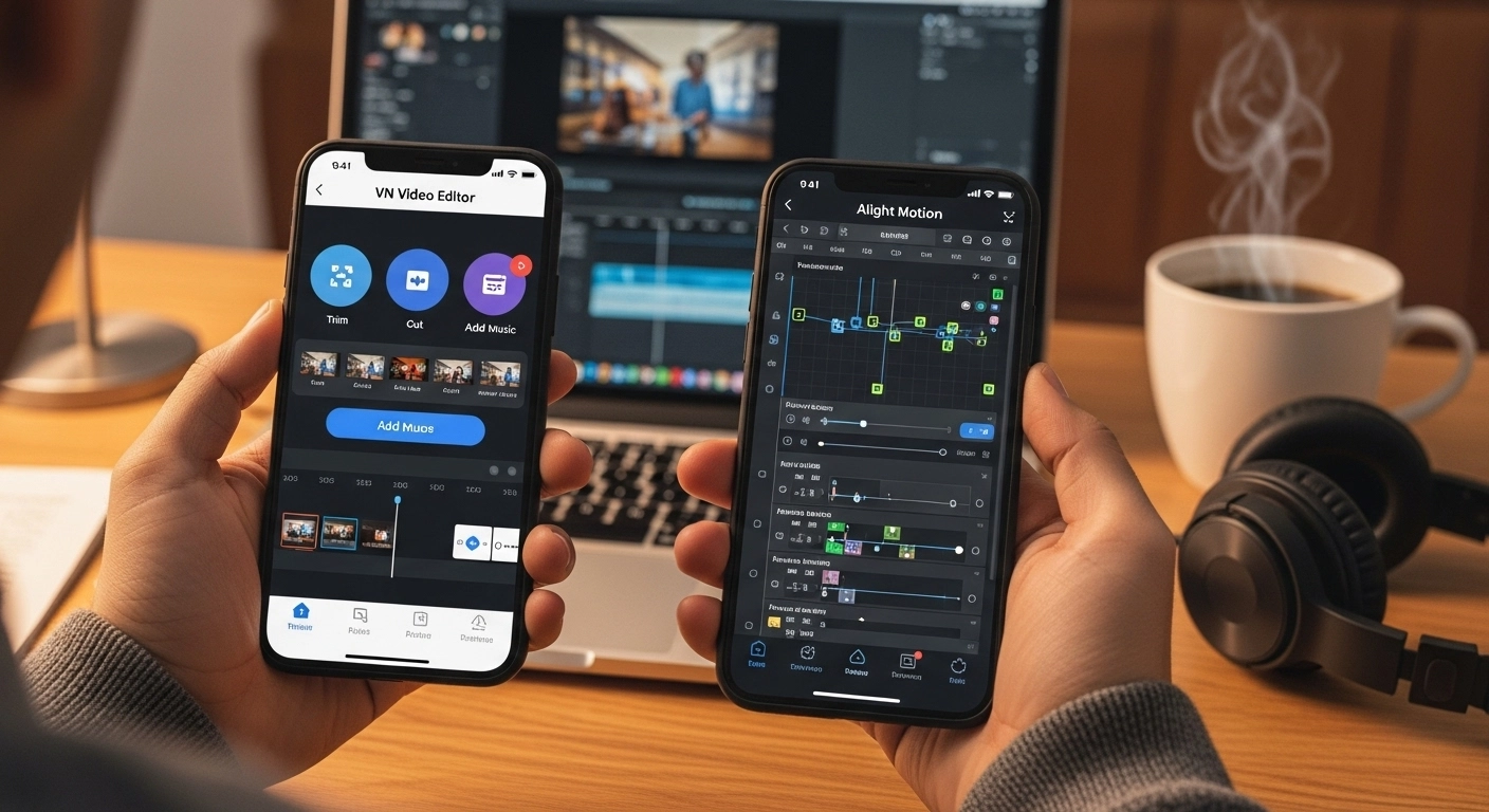 At-a-Glance Comparison Table — VN Video Editor vs Alight Motion